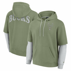 Olive Milwaukee Bucks Elements Sleek Pullover Hoodie | NBA