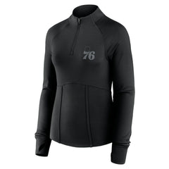Black Philadelphia 76ers Women's Elements Match Raglan Quarter-Zip Top | NBA