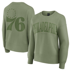 Olive Philadelphia 76ers Women's Elements Flow Pullover Sweatshirt | NBA