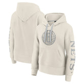 Cream Brooklyn Nets Women's Elements Next Pullover Hoodie | NBA
