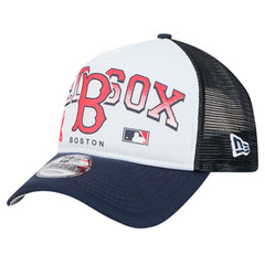 Boston Red Sox New Era Retro Wordmark 9FORTY A-Frame Trucker Adjustable Hat - MLB Hats