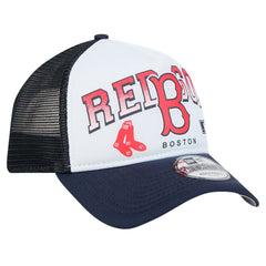 Boston Red Sox New Era Retro Wordmark 9FORTY A-Frame Trucker Adjustable Hat - MLB Hats