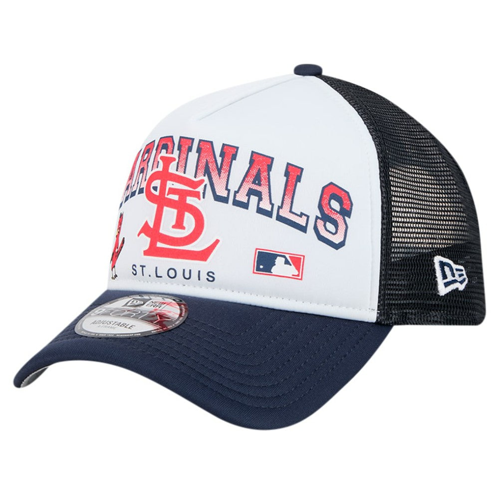 St. Louis Cardinals New Era Retro Wordmark 9FORTY A-Frame Trucker Adjustable Hat - MLB Hats
