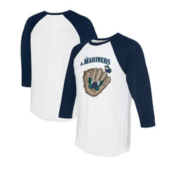 Seattle Mariners Tiny Turnip Unisex Butterfly Glove 3/4-Sleeve Raglan T-Shirt - MLB T-shirts