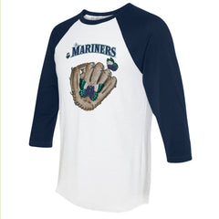 Seattle Mariners Tiny Turnip Unisex Butterfly Glove 3/4-Sleeve Raglan T-Shirt - MLB T-shirts