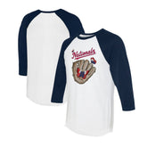 Washington Nationals Tiny Turnip Unisex Butterfly Glove 3/4-Sleeve Raglan T-Shirt - MLB T-shirts