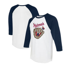 Washington Nationals Tiny Turnip Unisex Butterfly Glove 3/4-Sleeve Raglan T-Shirt - MLB T-shirts