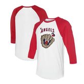 Los Angeles Angels Tiny Turnip Unisex Butterfly Glove 3/4-Sleeve Raglan T-Shirt - MLB T-shirts