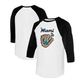 Miami Marlins Tiny Turnip Unisex Butterfly Glove 3/4-Sleeve Raglan T-Shirt - MLB T-shirts
