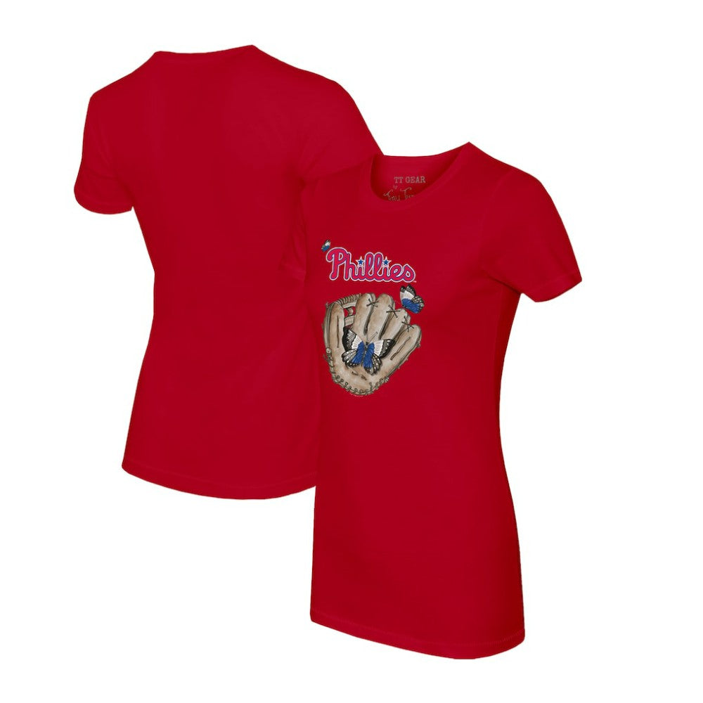 Philadelphia Phillies Tiny Turnip Women's Butterfly Glove T-Shirt - MLB T-shirts