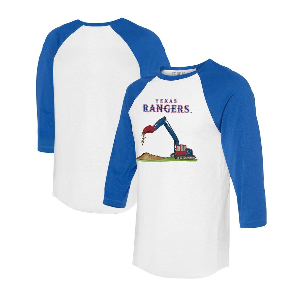 Texas Rangers Tiny Turnip Unisex Excavator 3/4-Sleeve Raglan T-Shirt - MLB T-shirts