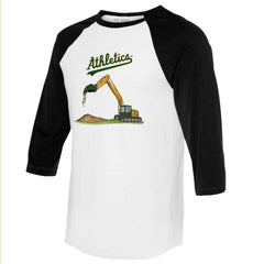 Athletics Tiny Turnip Unisex Excavator 3/4-Sleeve Raglan T-Shirt - MLB T-shirts