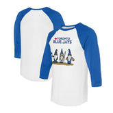 Toronto Blue Jays Tiny Turnip Unisex Gnomes 3/4-Sleeve Raglan T-Shirt - MLB T-shirts