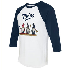 Minnesota Twins Tiny Turnip Unisex Gnomes 3/4-Sleeve Raglan T-Shirt - MLB T-shirts