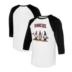 Arizona Diamondbacks Tiny Turnip Unisex Gnomes 3/4-Sleeve Raglan T-Shirt - MLB T-shirts