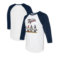 Detroit Tigers Tiny Turnip Unisex Gnomes 3/4-Sleeve Raglan T-Shirt - MLB T-shirts