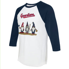 Cleveland Guardians Tiny Turnip Unisex Gnomes 3/4-Sleeve Raglan T-Shirt - MLB T-shirts