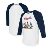 Washington Nationals Tiny Turnip Unisex Gnomes 3/4-Sleeve Raglan T-Shirt - MLB T-shirts