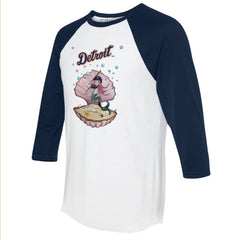 Detroit Tigers Tiny Turnip Unisex Mermaid 3/4-Sleeve Raglan T-Shirt - MLB T-shirts