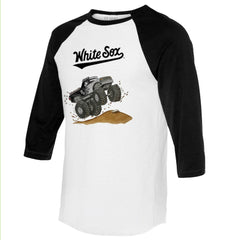 Chicago White Sox Tiny Turnip Unisex Monster Truck 3/4-Sleeve Raglan T-Shirt - MLB T-shirts