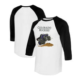 Colorado Rockies Tiny Turnip Unisex Monster Truck 3/4-Sleeve Raglan T-Shirt - MLB T-shirts