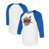 Kansas City Royals Tiny Turnip Unisex Tattoo Rose 3/4-Sleeve Raglan T-Shirt - MLB T-shirts