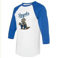 Kansas City Royals Tiny Turnip Unisex Triceratops 3/4-Sleeve Raglan T-Shirt - MLB T-shirts