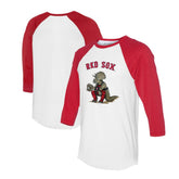 Boston Red Sox Tiny Turnip Unisex Triceratops 3/4-Sleeve Raglan T-Shirt - MLB T-shirts
