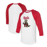 Cincinnati Reds Tiny Turnip Unisex Triceratops 3/4-Sleeve Raglan T-Shirt - MLB T-shirts