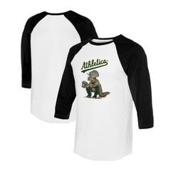 Athletics Tiny Turnip Unisex Triceratops 3/4-Sleeve Raglan T-Shirt - MLB T-shirts
