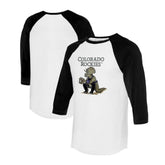 Colorado Rockies Tiny Turnip Unisex Triceratops 3/4-Sleeve Raglan T-Shirt - MLB T-shirts