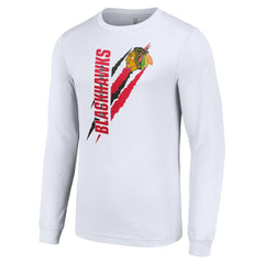 Chicago Blackhawks Starter Color Scratch Long-Sleeve T-Shirt - NHL T-shirts