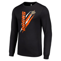 Anaheim Ducks Starter Color Scratch Long-Sleeve T-Shirt - NHL T-shirts