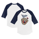 Minnesota Twins Tiny Turnip Youth Butterfly Glove 3/4-Sleeve Raglan T-Shirt - MLB T-shirts