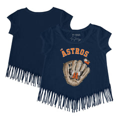 Houston Astros Tiny Turnip Girls Youth Butterfly Glove Fringe T-Shirt - MLB T-shirts