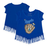 Kansas City Royals Tiny Turnip Girls Youth Butterfly Glove Fringe T-Shirt - MLB T-shirts