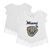 Miami Marlins Tiny Turnip Girls Youth Butterfly Glove Fringe T-Shirt - MLB T-shirts