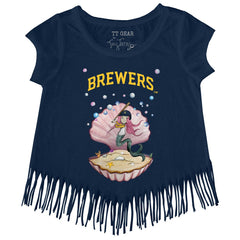 Milwaukee Brewers Tiny Turnip Girls Youth Mermaid Fringe T-Shirt - MLB T-shirts