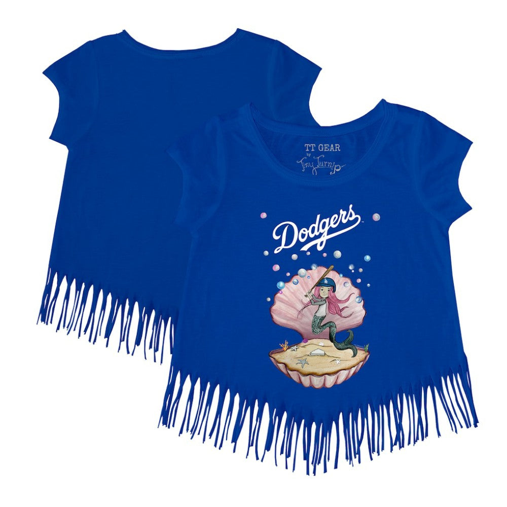 Los Angeles Dodgers Tiny Turnip Girls Youth Mermaid Fringe T-Shirt - MLB T-shirts