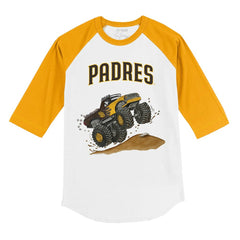 San Diego Padres Tiny Turnip Youth Monster Truck 3/4-Sleeve Raglan T-Shirt - MLB T-shirts