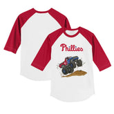 Philadelphia Phillies Tiny Turnip Youth Monster Truck 3/4-Sleeve Raglan T-Shirt - MLB T-shirts