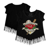 Pittsburgh Pirates Tiny Turnip Girls Youth Tattoo Rose Fringe T-Shirt - MLB T-shirts