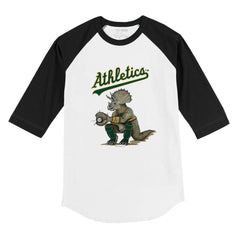 Athletics Tiny Turnip Youth Triceratops 3/4-Sleeve Raglan T-Shirt - MLB T-shirts