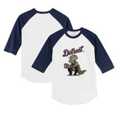 Detroit Tigers Tiny Turnip Youth Triceratops 3/4-Sleeve Raglan T-Shirt - MLB T-shirts