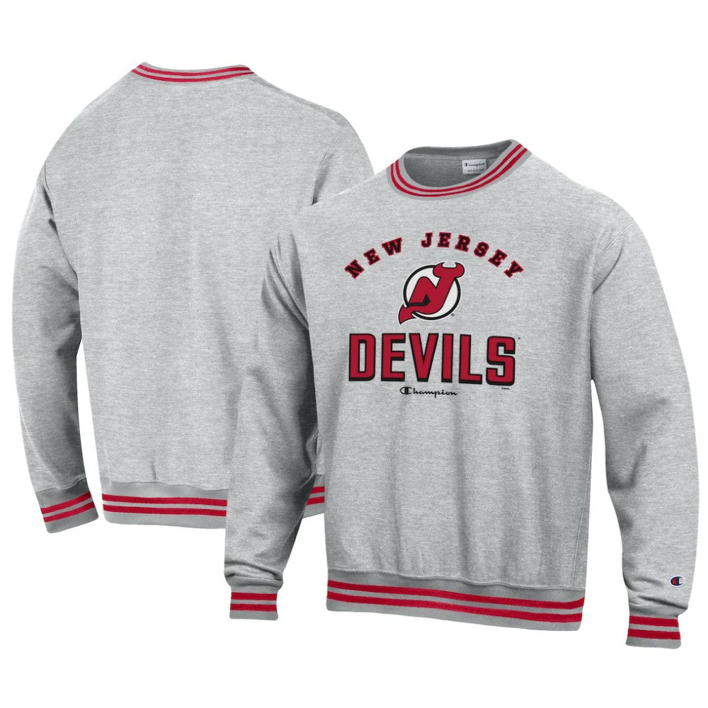 New Jersey Devils Champion Reverse Weave Yarn Dye Pullover Sweatshirt - NHL Sweatshirts