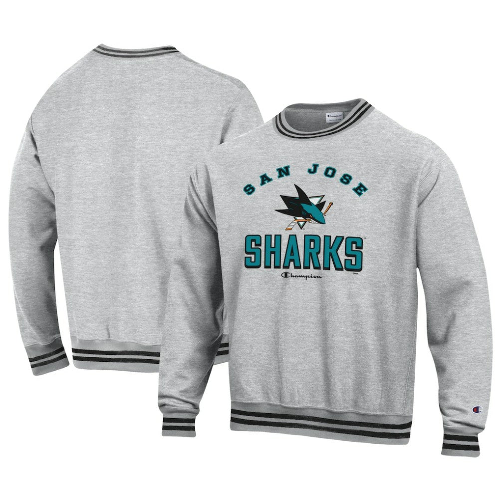 San Jose Sharks Champion Reverse Weave Yarn Dye Pullover Sweatshirt - NHL Sweatshirts