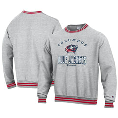 Columbus Blue Jackets Champion Reverse Weave Yarn Dye Pullover Sweatshirt - NHL Sweatshirts