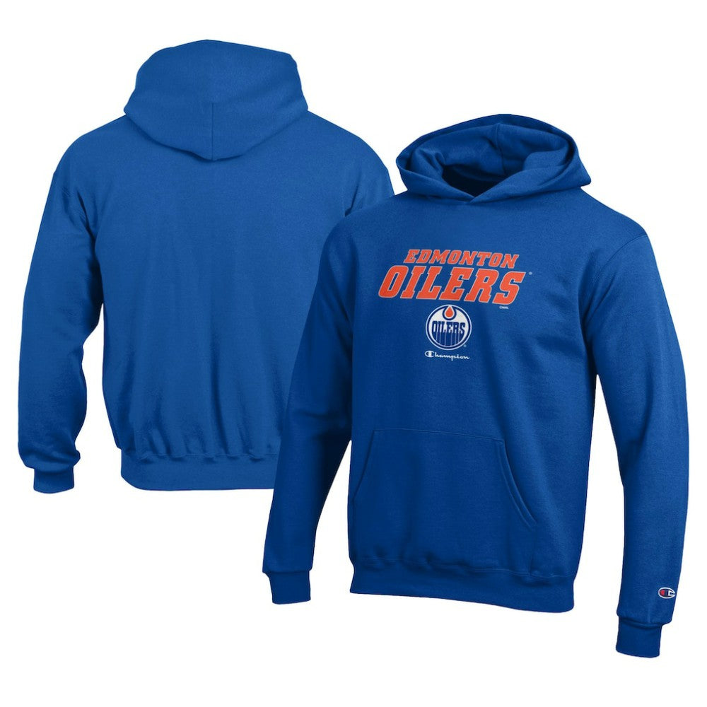 Edmonton Oilers Champion Youth Eco Powerblend Pullover Hoodie - NHL Hoodies