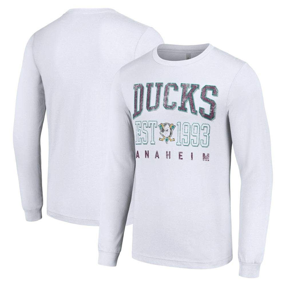 Anaheim Ducks Starter Retro Graphic Long Sleeve Crew T-Shirt - NHL T-shirts