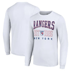 New York Rangers Starter Retro Graphic Long Sleeve Crew T-Shirt - NHL T-shirts